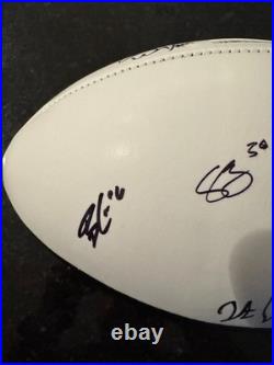 Travis Kelce Kansas City Chiefs MULTI Signed Super Bowl 59 Ball Carson Wentz