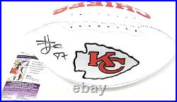 Travis Kelce Kansas City Chiefs Signed Autograph Embroidered Logo Football JSA C