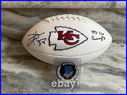 Travis Kelce Kansas City Chiefs Superbowl LIV Signed Football Beckett COA