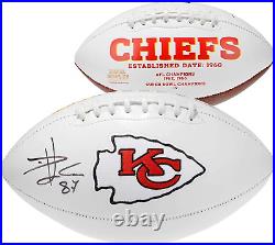 Travis Kelce Kansas City Signed Autograph Embroidered Logo Football Fanatics Aut