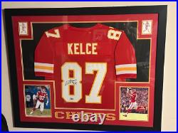 Travis Kelce Signed Autographed Kansas City Chiefs Jersey Framed Beckett