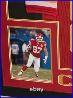 Travis Kelce Signed Autographed Kansas City Chiefs Jersey Framed Beckett
