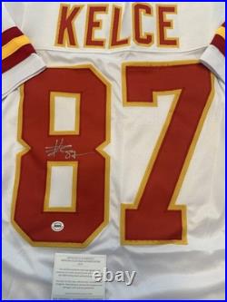 Travis Kelce Signed Kansas City Chiefs Football Jersey COA XL Authenticated