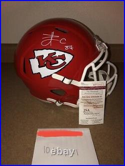 Travis Kelce Signed Kansas City Chiefs Full Size Speed Replica Helmet JSA ITP