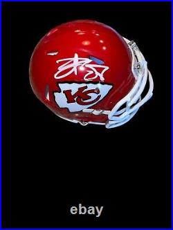 Travis Kelce Signed Kansas City Chiefs Mini Helmet Te Super Bowl Champions Bas