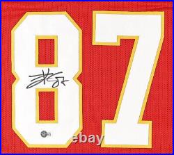 Travis Kelce Signed Kansas City Chiefs RED Jersey Becket+