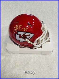 Travis Kelce Signed Kansas City Chiefs Riddell Mini Helmet COA