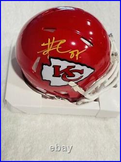 Travis Kelce Signed Kansas City Chiefs Riddell Mini Helmet COA