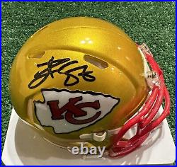 Travis Kelce Signed Kansas City Chiefs Signed Flash Alternate Mini Helmet- (bsa)
