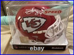 Travis Kelce signed Kansas City Chiefs Speed Mini Helmet Beckett