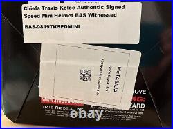 Travis Kelce signed Kansas City Chiefs Speed Mini Helmet Beckett