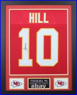 Tyreek Hill Autographed Red Kansas City Jersey Beautifully Matted and Framed
