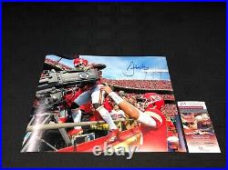 Tyreek Hill Kansas City Chiefs Signed 11x14 Photo Jsa Witness Coa Mahomes Jump