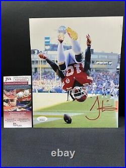 Tyreek Hill Kansas City Chiefs Signed 8x10 Photo Jsa Witness Coa Touchdown Flip