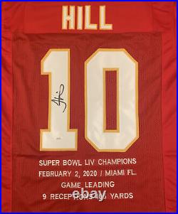 Tyreek Hill Kansas City Chiefs Signed Red Custom Jersey Jsa Witness Coa Sb Champ