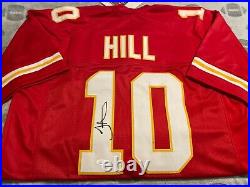Tyreek Hill Kansas City Red Autographed Football Jersey WithCOA
