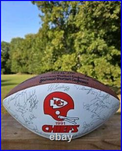 VTG Kansas City Chiefs 1991 Football NFL Signed Team Ball VERY Nice