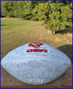 VTG Kansas City Chiefs 1991 Football NFL Signed Team Ball VERY Nice