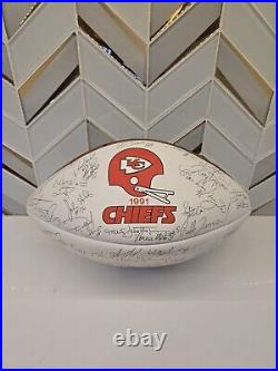 VTG Kansas City Chiefs 1991 Football NFL Signed Team Ball VERY Nice
