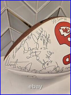 VTG Kansas City Chiefs 1991 Football NFL Signed Team Ball VERY Nice