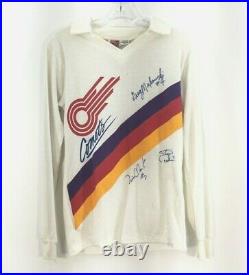 VTG Union Jacks White 80's MASL Kansas City Comets Signed Jersey Mens Sz 34/36