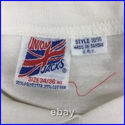 VTG Union Jacks White 80's MASL Kansas City Comets Signed Jersey Mens Sz 34/36