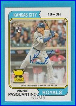 Vinnie Pasquantino 2021 Topps Heritage Red & Blue Ink Real One Autographs