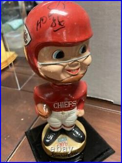 Vintage 1960's Kansas City Chiefs Bobblehead Willie Lanier Autograph Signed