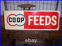 Vintage CO OP CO-OP Feeds Metal Sign Farmland Ind Kansas City MO Old Seed / Farm