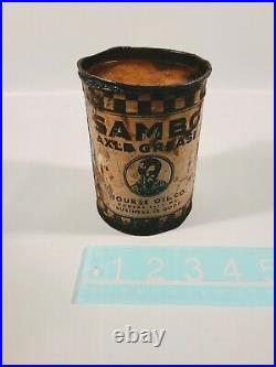 Vintage Sambo Axle Grease Can Nourse Oil Co Kansas City MO RARE