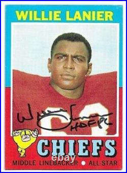 WILLIE LANIER 1971 Topps Signed Autographed ROOKIE card #114 Kansas City Chiefs