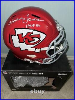 WILLIE LANIER AUTOGRAPHED FULL SIZE REPLICA HELMET KANSAS CITY CHIEFS HOF 86 Bec