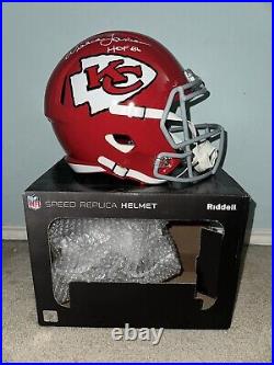 WILLIE LANIER AUTOGRAPHED FULL SIZE REPLICA HELMET KANSAS CITY CHIEFS HOF 86 Bec