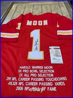 Warren Moon Autographed/Signed Jersey JSA COA Kansas City Chiefs Auto HOF