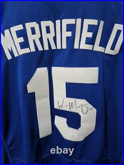 Whit Merrifield Signed Kansas City Royals Nike Jersey Home Blue Jsa Certified
