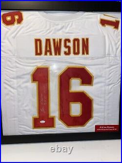 White Len Dawson Signed Kansas City Chiefs Jersey SB IV MVP Inscription JSA COA