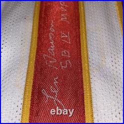 White Len Dawson Signed Kansas City Chiefs Jersey SB IV MVP Inscription JSA COA