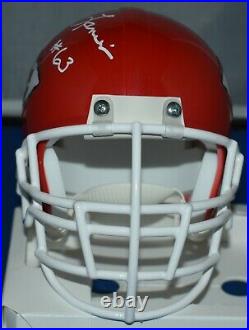 Willie Lanier Signed Custom Face Mask Mini Helmet Kansas City Chiefs Hof 86 Jsa