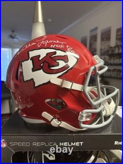 Willie Lanier Signed Kansas City Chiefs F/S Riddel Speed Replica Helmet Schwartz