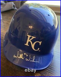 Willie Wilson Autographed Signed Kansas City Royals Riddell Mini Helmet