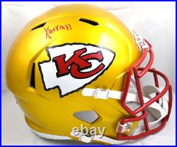 Xavier Worthy Autographed Kansas City Chiefs Speed Flash Helmet Fanatics Red