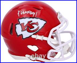 Xavier Worthy Kansas City Chiefs Autographed Riddell Speed Mini Helmet