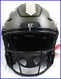 Xavier Worthy Signed Kansas City Chiefs Salute Speed Flex Helmet-Fanatics White