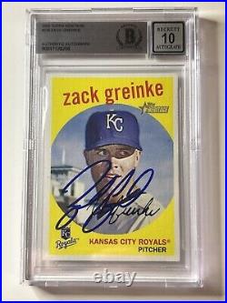 Zack Greinke Signed 2008 Topps Heritage #239 Beckett Auto Grade 10 Kansas City
